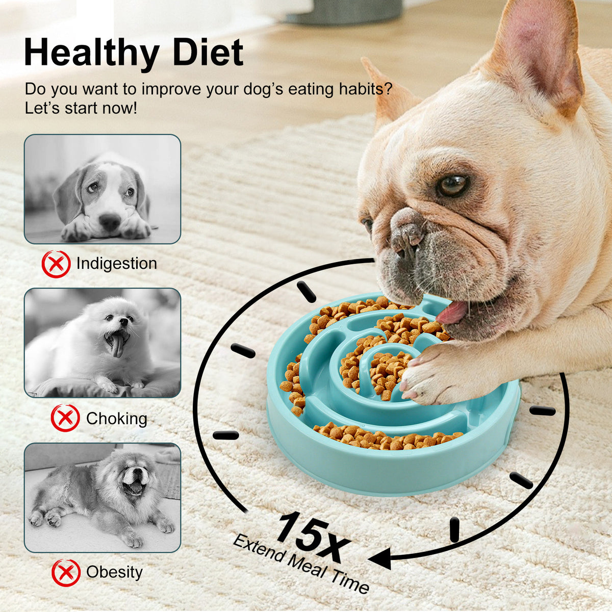Maze Slow-Feeder Dog Bowl