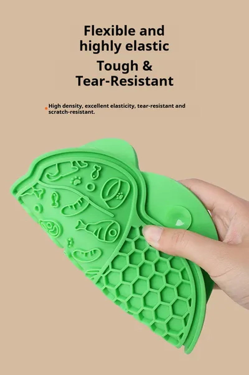Textured Pet Lick Mat with Suction Base