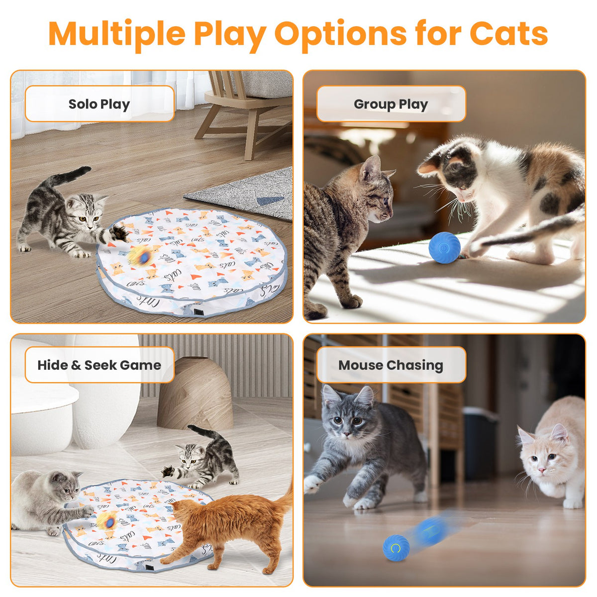 Hide-and-Seek Rolling Cat Toy