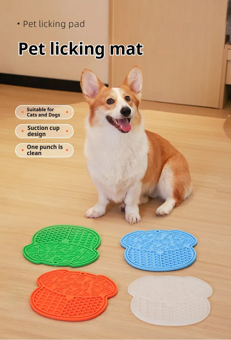 Textured Pet Lick Mat with Suction Base
